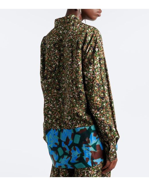 Dries Van Noten Green Printed Shirt