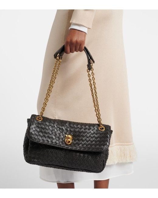 Bottega Veneta Black Madison Medium Leather Shoulder Bag
