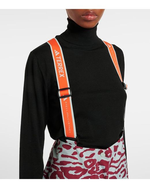 Adidas By Stella McCartney Red X Terrex Truenature 2L Leopard-Print Ski Pants