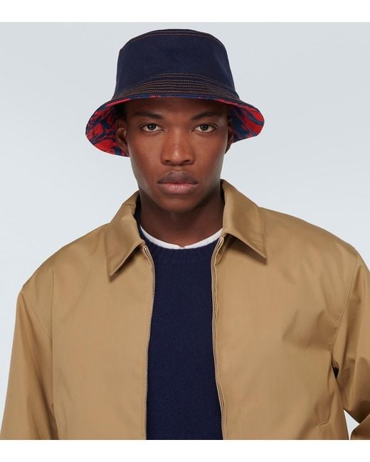 Burberry Blue Reversible Bucket Hat for men