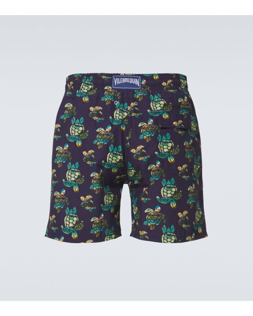 Vilebrequin Blue Landscape Turtles Swim Trunks for men