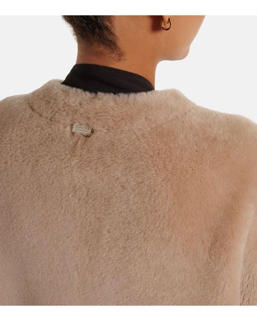 Agnona Natural Shearling Coat