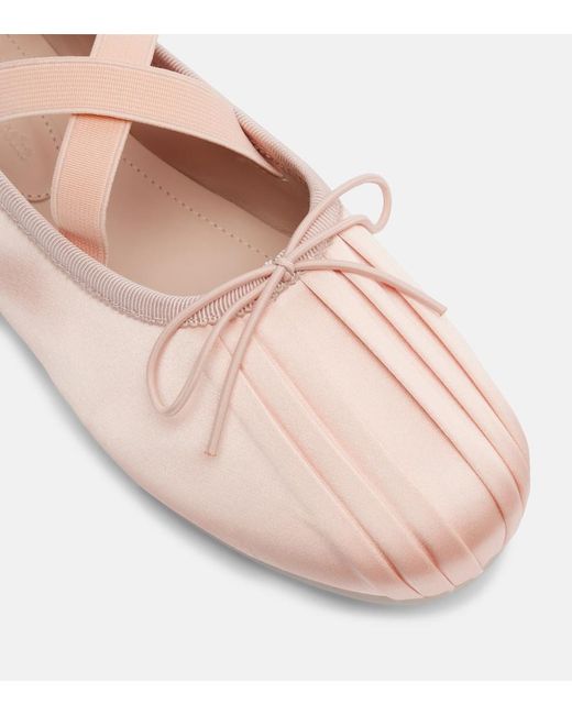 Simone Rocha Pink Ballerina Grip Satin Ballet Flats