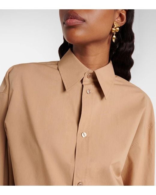 Saint Laurent Brown Cotton Poplin Shirt