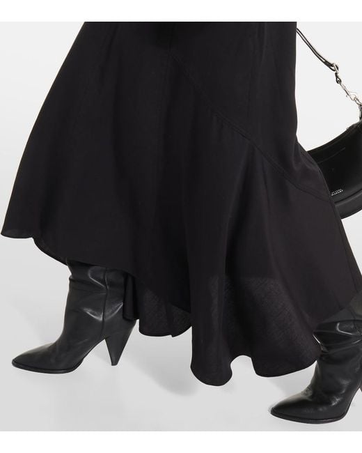 Isabel Marant Black Alona Asymmetric Midi Skirt