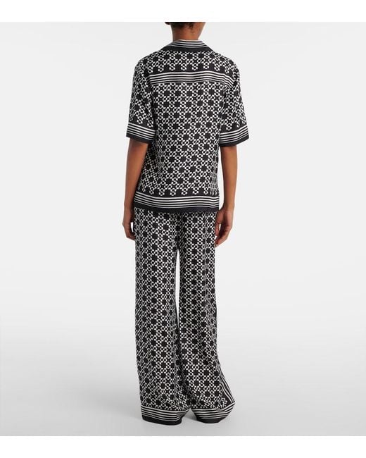Jonathan Simkhai Black Koda Printed Bowling Shirt