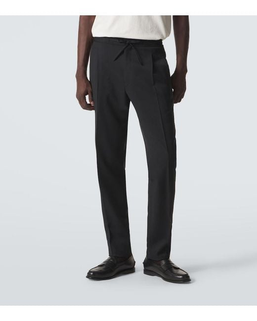 Lardini Black Virgin Wool Tapered Pants for men