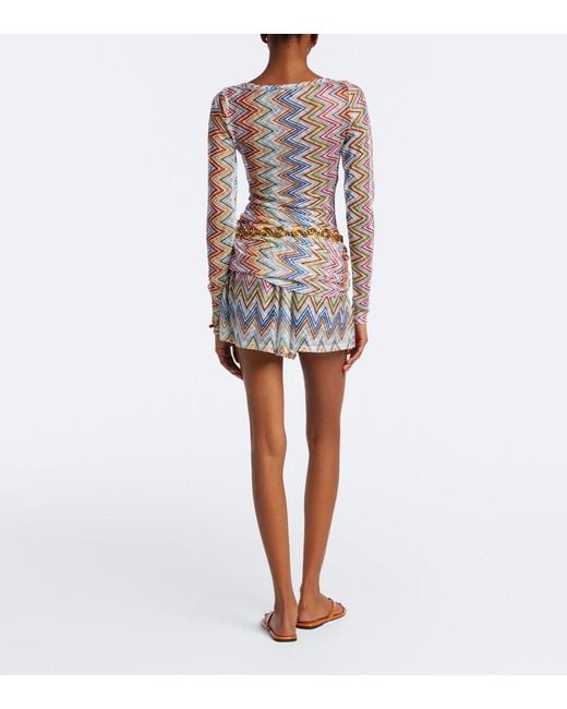 Shorts Con Zigzag Missoni de color White
