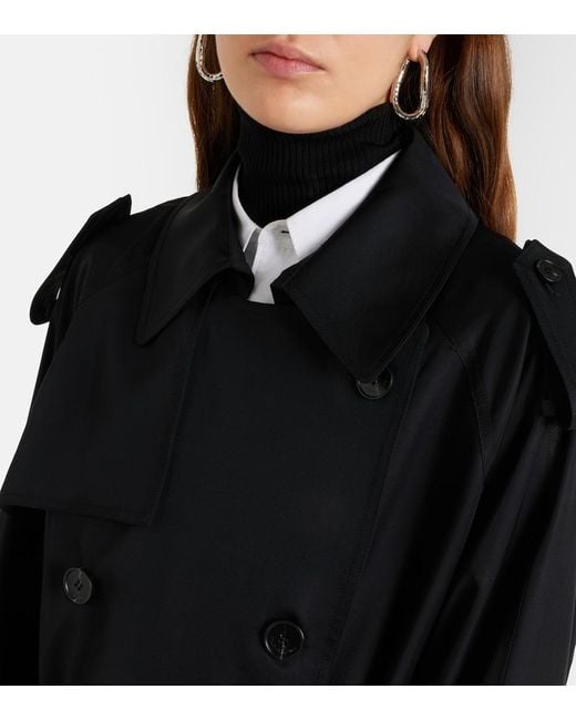 Frankie Shop Black Veyron Double-Breasted Twill Trench Coat