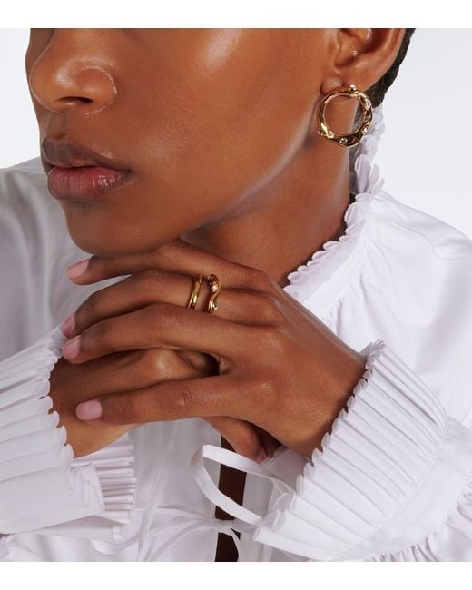 Dries Van Noten Metallic Embellished Stud Earrings