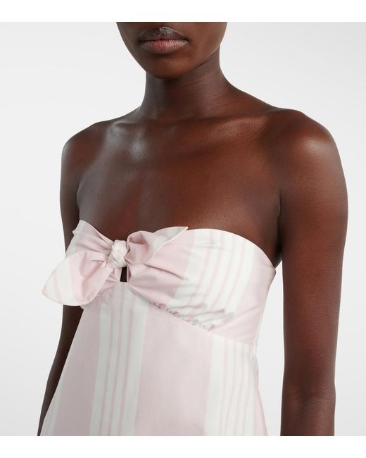 Posse White Rosie Striped Cotton Midi Dress