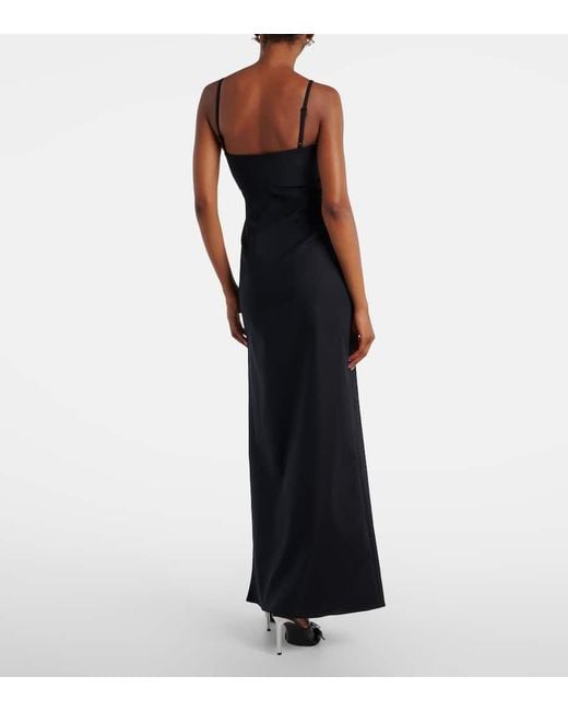 Coperni Black Garter Cotton-Blend Jersey Maxi Dress