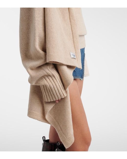 The Attico Natural Scarf-Detail Virgin Wool Sweater