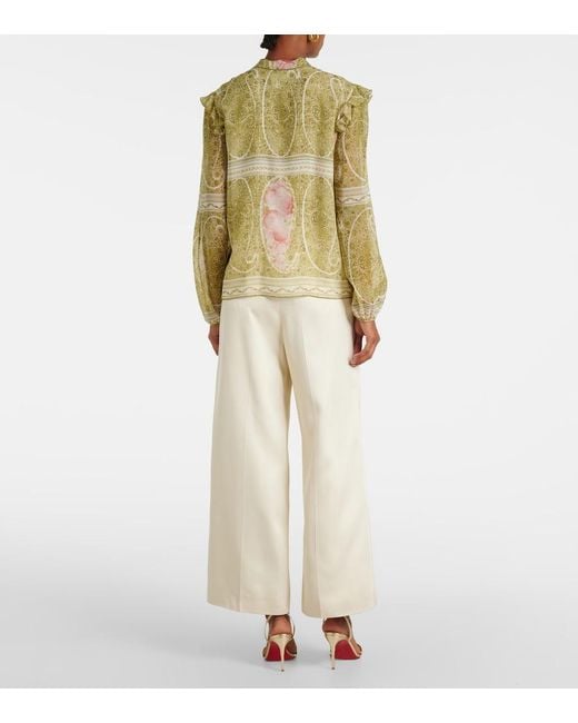 Giambattista Valli Metallic Printed Silk Georgette Blouse