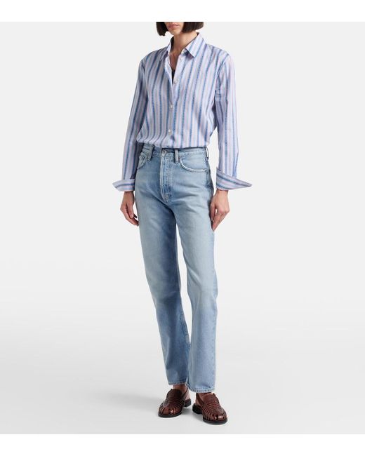 Agolde Blue 90's Pinch Waist Straight Jeans