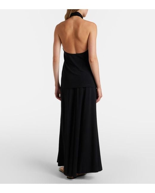 Totême Black Jersey Maxi Skirt