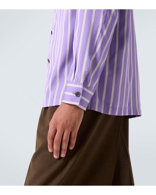 Tom Ford Purple Striped Silk Jacquard Shirt for men