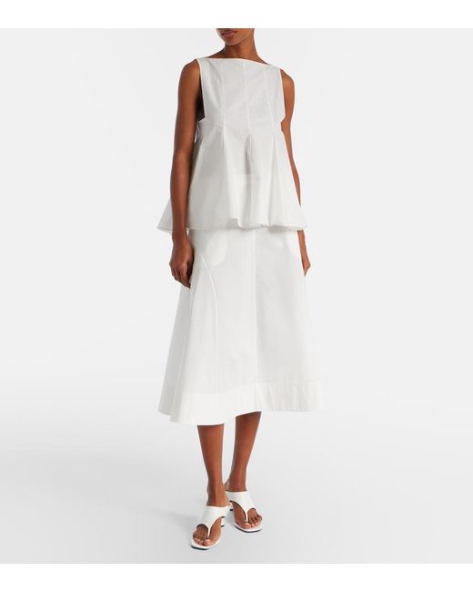 Khaite White Marlow 55 Leather Mules