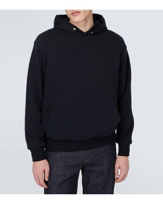 Zegna Blue Cotton And Cashmere Hoodie for men