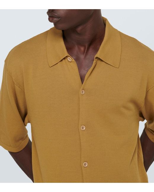 Polo in cotone di Lemaire in Yellow da Uomo