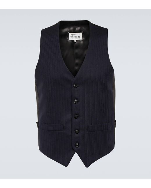 Maison Margiela Blue Wool Vest for men