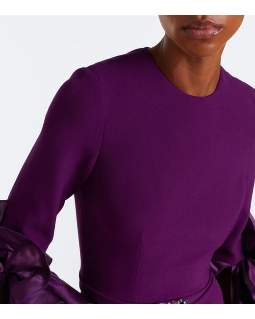 Safiyaa Purple Belen Crepe Belted Gown