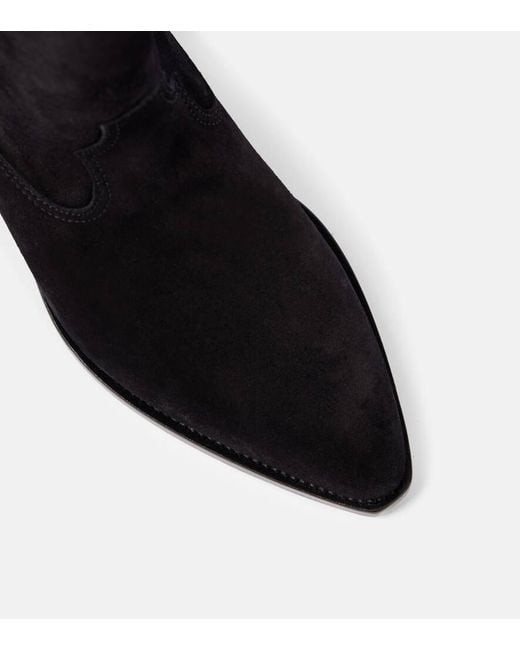 Isabel Marant Black Duerto Fringed Suede Cowboy Boots