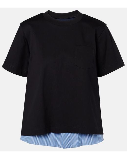T-Shirt En Coton Sacai en coloris Black