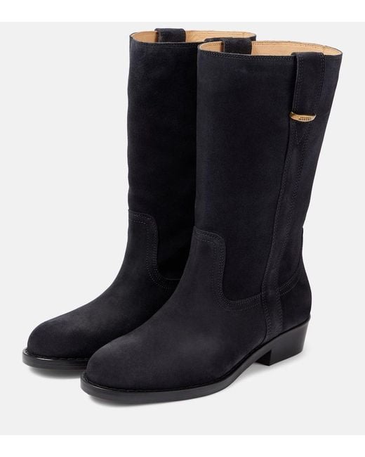 Isabel Marant Blue Heikee 35 Suede Ankle Boots