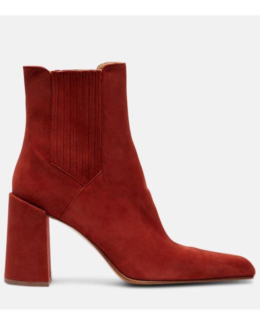 Gabriela Hearst Red Ankle Boots Luke Aus Veloursleder