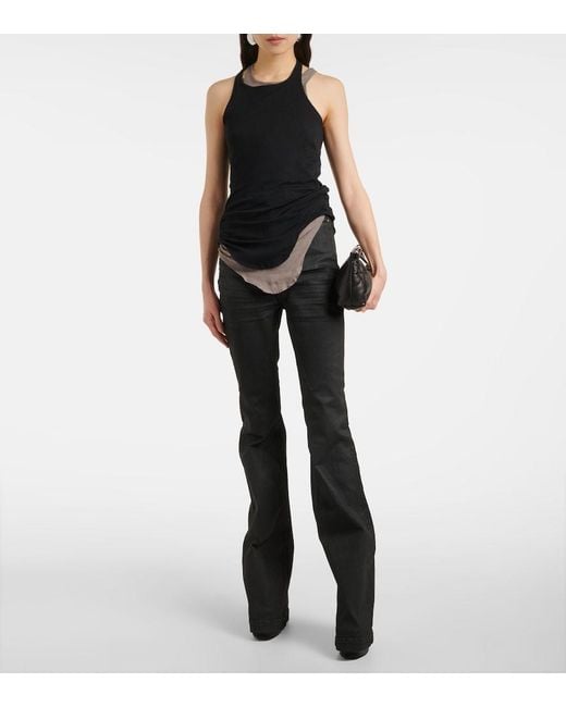 Rick Owens Black Ribbed-Knit Cotton Tank Top