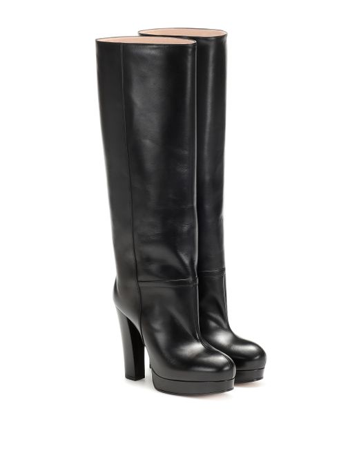 gucci leather knee high boots