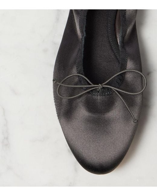 The Row Gray Awar Satin Ballet Flats