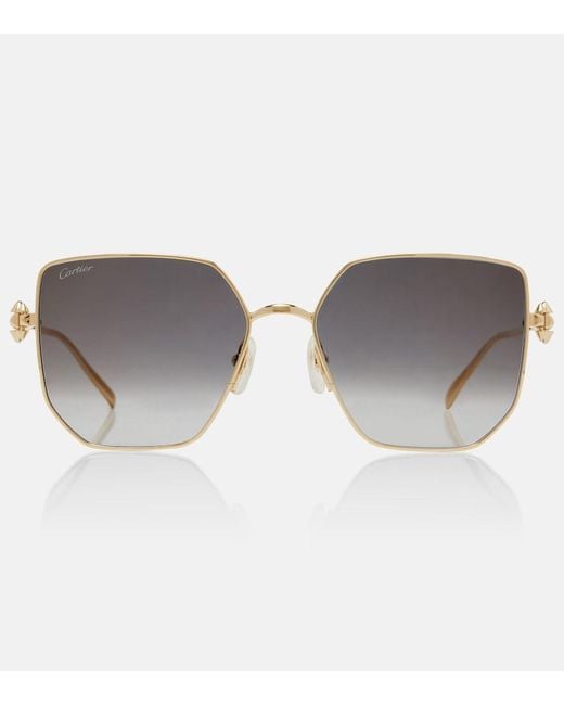 Cartier Brown Clash De Cartier Square Sunglasses