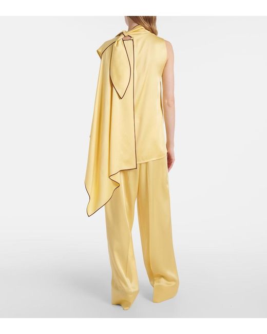 Stella McCartney Yellow Tie-Neck Top