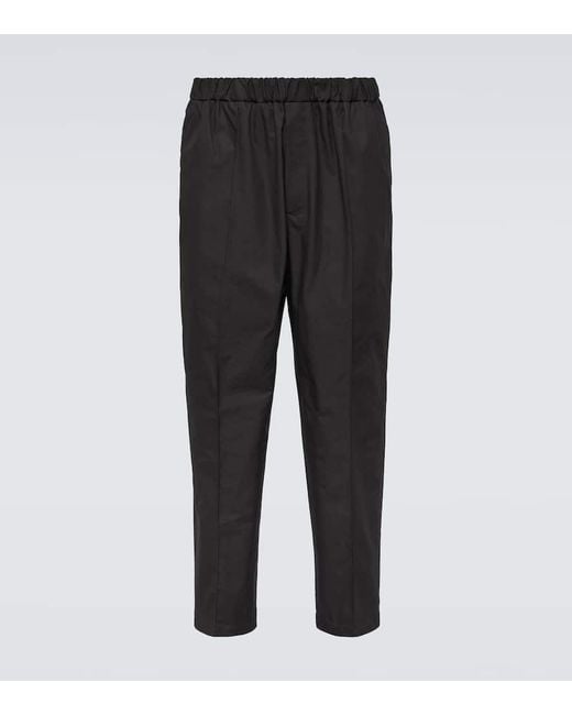 Pantaloni tapered in cotone di Jil Sander in Black da Uomo
