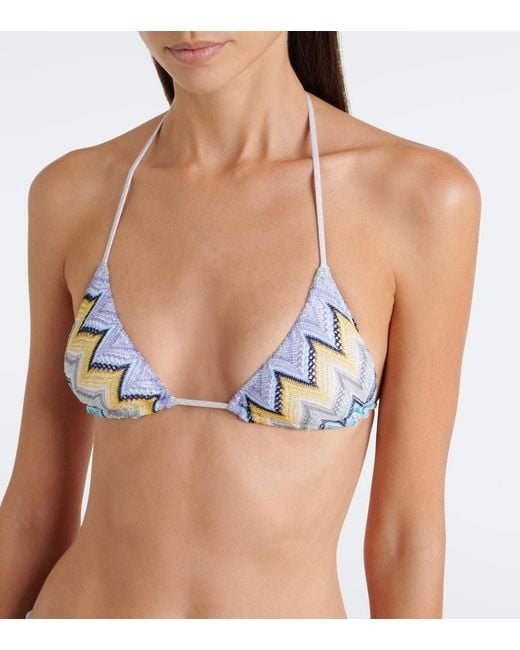 Missoni White Zigzag Lame Bikini