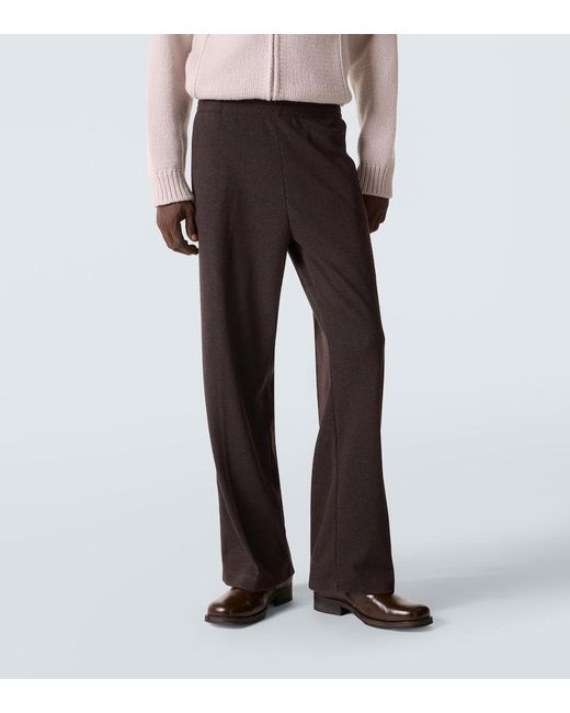 Our Legacy Brown Breeze Cotton And Wool-Blend Sweatpants for men