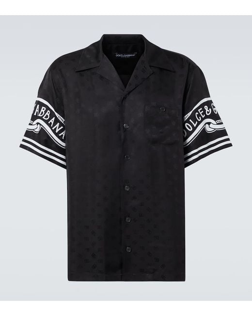 Dolce & Gabbana Black Bandana Silk Shirt for men