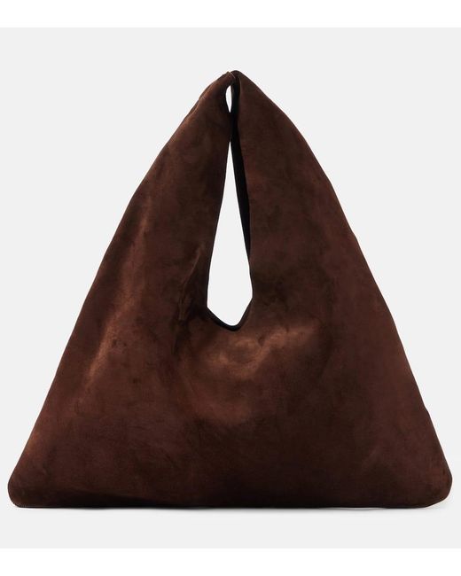 The Row Brown Bindle Small Suede Tote Bag