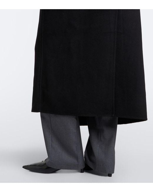 Frankie Shop Black Leroy Wool-Blend Coat