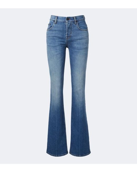 Gucci Blue Mid-Rise Flared Jeans