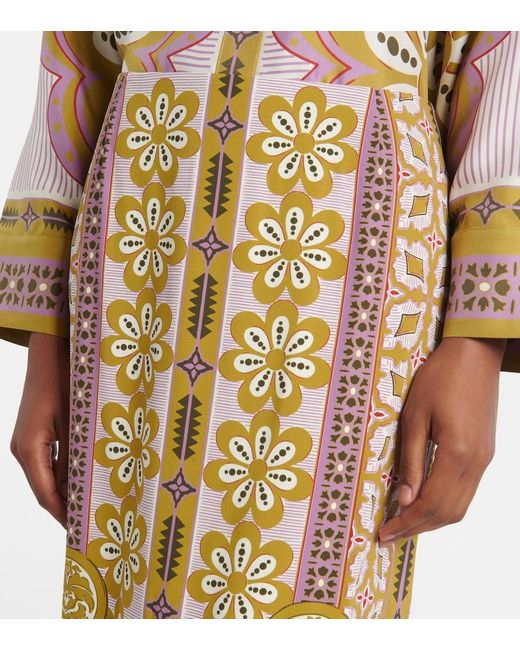 LaDoubleJ Metallic Printed Pencil Skirt