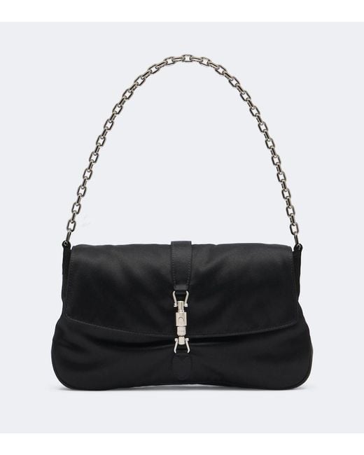 Gucci Black Aperitivo Medium Satin Shoulder Bag