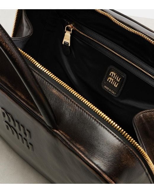 Miu Miu Black Beau Leather Tote Bag