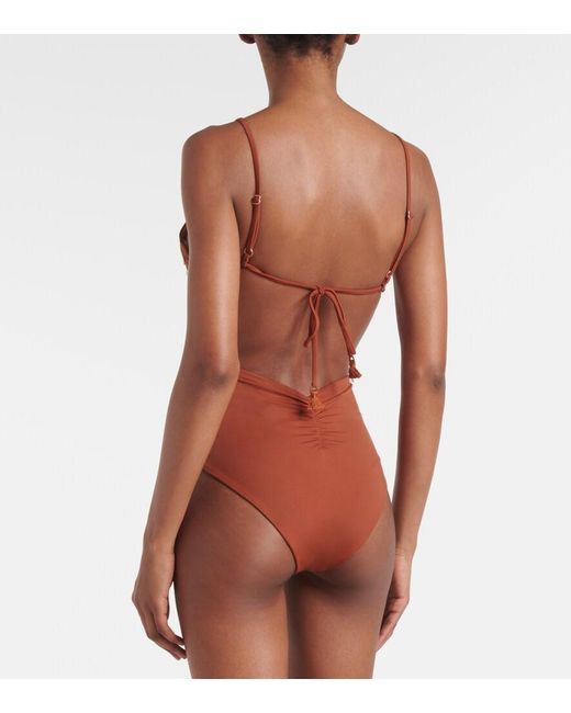 Johanna Ortiz Gathered High-Rise Bikini Bottoms