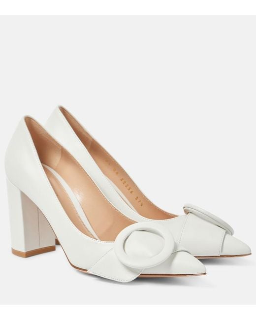Gianvito Rossi White 85 Leather Pumps