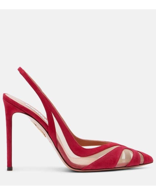 Aquazzura Red Slingback-Pumps Lune Sling 105