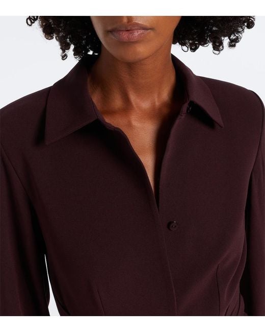 Roland Mouret Purple Draped Crepe Midi Dress