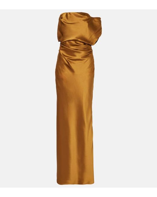 The Sei Metallic Draped Silk Satin Gown